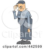Royalty Free RF Clip Art Illustration Of A Tall Worker Man Scratching His Head