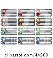 Clipart Illustration Of Silver Website Tab Buttons With Colorful Orbs