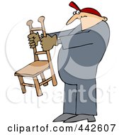 Worker Man Holding A Chair