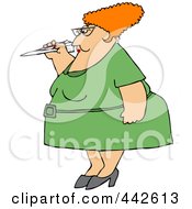 Red Haired Woman Throwing A Paper Airplane