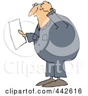 Poster, Art Print Of Confused Worker Man Reading A Document