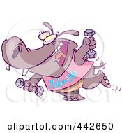 Poster, Art Print Of Cartoon Flab To Fab Fitness Hippo