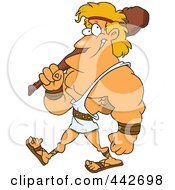 Royalty Free RF Clip Art Illustration Of A Cartoon Hercules Carrying A Club by toonaday