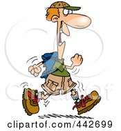 Poster, Art Print Of Cartoon Happy Male Hiker