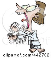 Royalty Free RF Clip Art Illustration Of A Cartoon Screaming Karate Woman