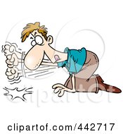 Royalty Free RF Clip Art Illustration Of A Cartoon Man Hitting The Road