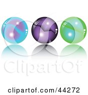 Poster, Art Print Of Collage Of Blue Purple And Green Spheres With Orbs In Them