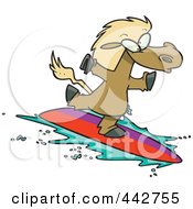 Poster, Art Print Of Cartoon Surfing Horse