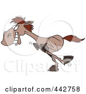 Royalty Free RF Clip Art Illustration Of A Cartoon Galloping Horse