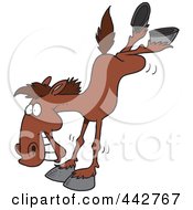 Royalty Free RF Clip Art Illustration Of A Cartoon Bucking Horse