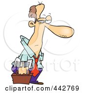 Royalty Free RF Clip Art Illustration Of A Cartoon Tired Businessman Heading Home