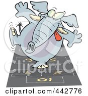 Cartoon Elephant Playing Hop Scotch