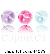 Clipart Illustration Of A Collage Of Purple Pink And Blue Shiny Crystal Balls