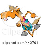 Poster, Art Print Of Cartoon Racing Horse