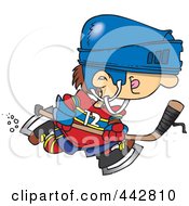 Cartoon Boy Hockey Player