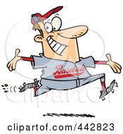 Poster, Art Print Of Cartoon Baseball Man Making A Home Run