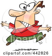 Royalty Free RF Clip Art Illustration Of A Cartoon Man Hopping