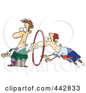 Poster, Art Print Of Cartoon Businessman Leaping Through A Hoop