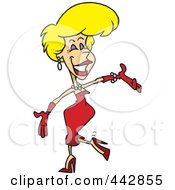 Royalty Free RF Clip Art Illustration Of A Cartoon Beautiful Female Hostess Presenting