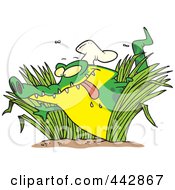 Poster, Art Print Of Cartoon Hungry Chef Gator In Grasses