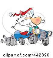 Cartoon Santa Driving A Hot Rod