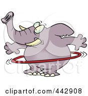 Cartoon Elephant Using A Hula Hoop