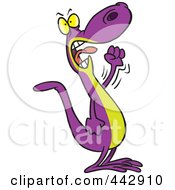 Poster, Art Print Of Cartoon Mad Lizard Waving His Fist