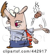 Royalty Free RF Clip Art Illustration Of A Cartoon Businessman Tossing A Hot Potato by toonaday