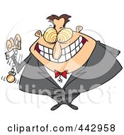 Royalty Free RF Clip Art Illustration Of A Cartoon Hypnotist Swinging A Pocket Watch by toonaday