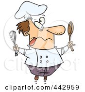 Royalty Free RF Clip Art Illustration Of A Cartoon Crazy Chef by toonaday