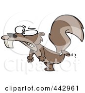 Royalty Free RF Clip Art Illustration Of A Cartoon Mad Squirrel Stomping