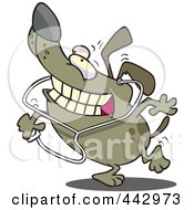 Royalty Free RF Clip Art Illustration Of A Cartoon Dog Listening To An Mp3 Player