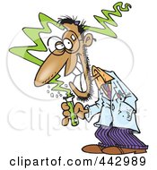 Royalty Free RF Clip Art Illustration Of A Cartoon Mad Scientist Holding A Test Tube
