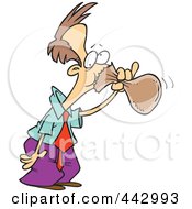 Poster, Art Print Of Cartoon Businessman Hyperventilating Into A Bag