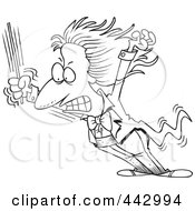 Royalty Free RF Clip Art Illustration Of A Cartoon Black And White Outline Design Of A Music Conductor Grimacing by toonaday