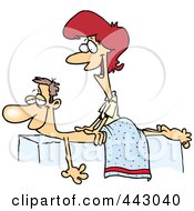 Cartoon Friendly Female Massage Therapist Massaging A Patient