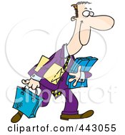 Royalty Free RF Clip Art Illustration Of A Cartoon Happy Man Shopping