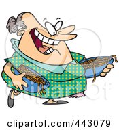 Royalty Free RF Clip Art Illustration Of A Cartoon Happy Woman Serving Spaghetti And Meatballs
