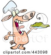Poster, Art Print Of Cartoon Chef Pig Holding Up His Masterpiece