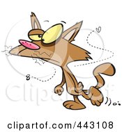 Royalty Free RF Clip Art Illustration Of A Cartoon Mangy Stinky Cat Walking Upright