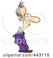 Royalty Free RF Clip Art Illustration Of A Cartoon Grinning Businessman With His Hands Behind His Back