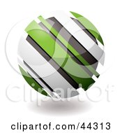 Circular Green And White Slanted Droid Icon