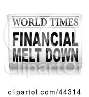 Poster, Art Print Of World Times Newspaper - Financial Melt Down