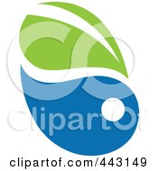 Poster, Art Print Of Green And Blue Ecology Logo Icon - 7