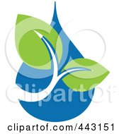 Poster, Art Print Of Green And Blue Ecology Logo Icon - 24