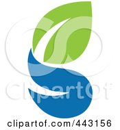 Poster, Art Print Of Green And Blue Ecology Logo Icon - 11