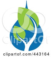 Poster, Art Print Of Green And Blue Ecology Logo Icon - 21
