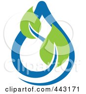 Poster, Art Print Of Green And Blue Ecology Logo Icon - 5