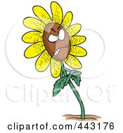 Royalty Free RF Clip Art Illustration Of A Cartoon Stubborn Daisy