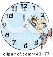Poster, Art Print Of Cartoon Man On A Daylight Savings Clock